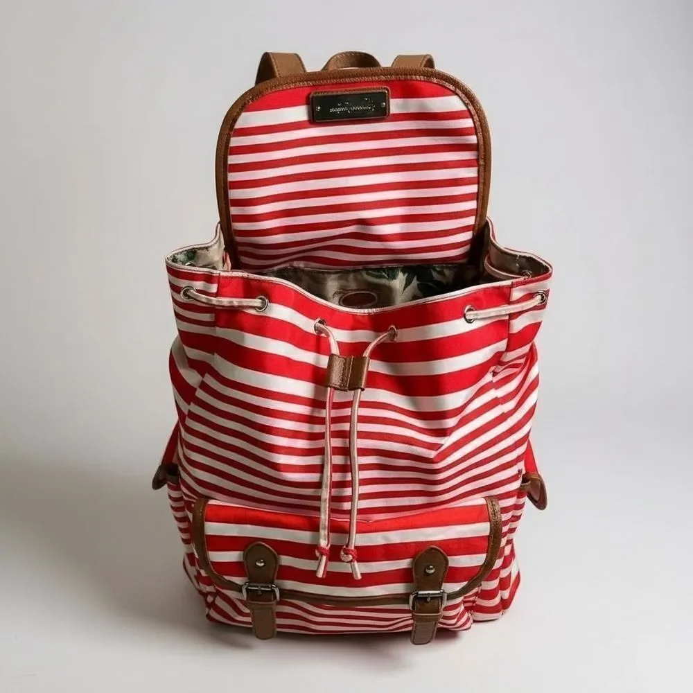 Awesome Jessica Simpson Red and White Striped Backpack